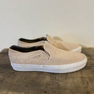 Vans Shoes Women 10 Perforated Casual Sneakers Pink Suede Slip On